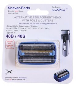 Newspeak Shaver Head - Combipack Alternative For Braun 40b - 40s