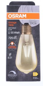 Osram E27 Led-emitter - Vintage 1906 Led Dim 55 6 5w-2400k E27 - 1906LEDISOND6,5