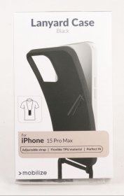 Mobilize Leather Bag Gsm - 28862 Mobilize Lanyard Gelly Lanyard Case For Apple Iphone 15 Pro Max Black