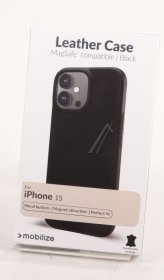 Mobilize Leather Bag Gsm - 29159 Mobilize Magsafe Compatible Premium Leather Case Apple Iphone 15 Black
