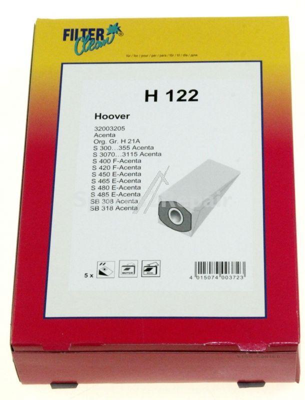 Filterclean Vacuum Cleaner Bags - H122 000155-k Paper Dust Bag X5+4 Filters
