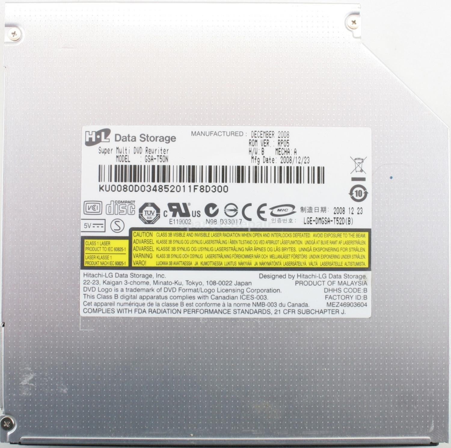 Hitachi-LG Data Storage - DVD-RW - GSA-T50N - MEZ46903604 - LGE-DMGSA-T52D(B) - SATA