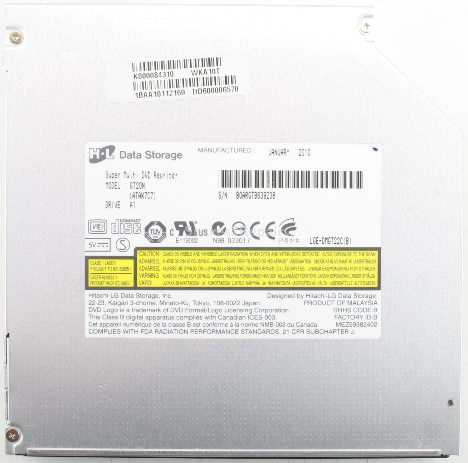 Hitachi-LG Data Storage - DVD-RW - GT20N - LGE-DMGT22C(B) - SATA