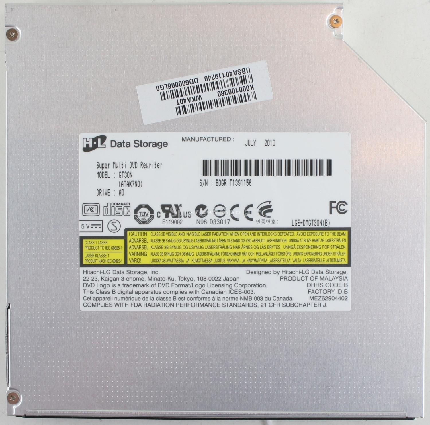 Hitachi-LG Data Storage - DVD-RW - GT30N - MEZ62904402 - LGE-DMGT30N(B) - SATA