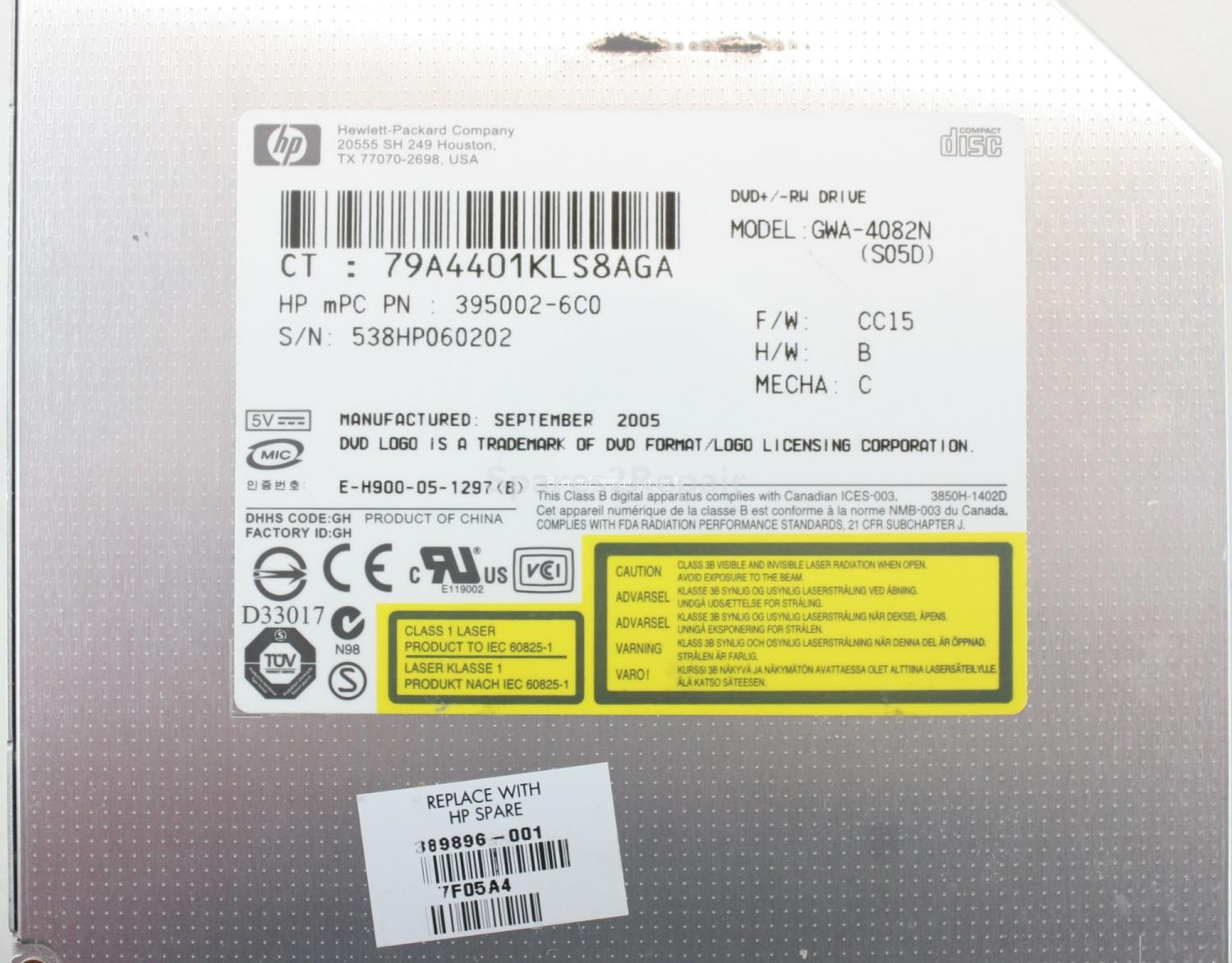 Hewlett Packard - DVD-RW - GWA-4082N - PATA