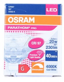 Osram Gu5,3-led-lamp - Parathom Pro Mr16 20 36 ° Dim 3 6 W-4000 K Gu5 3 12v - LPPMR16D2036 3,6