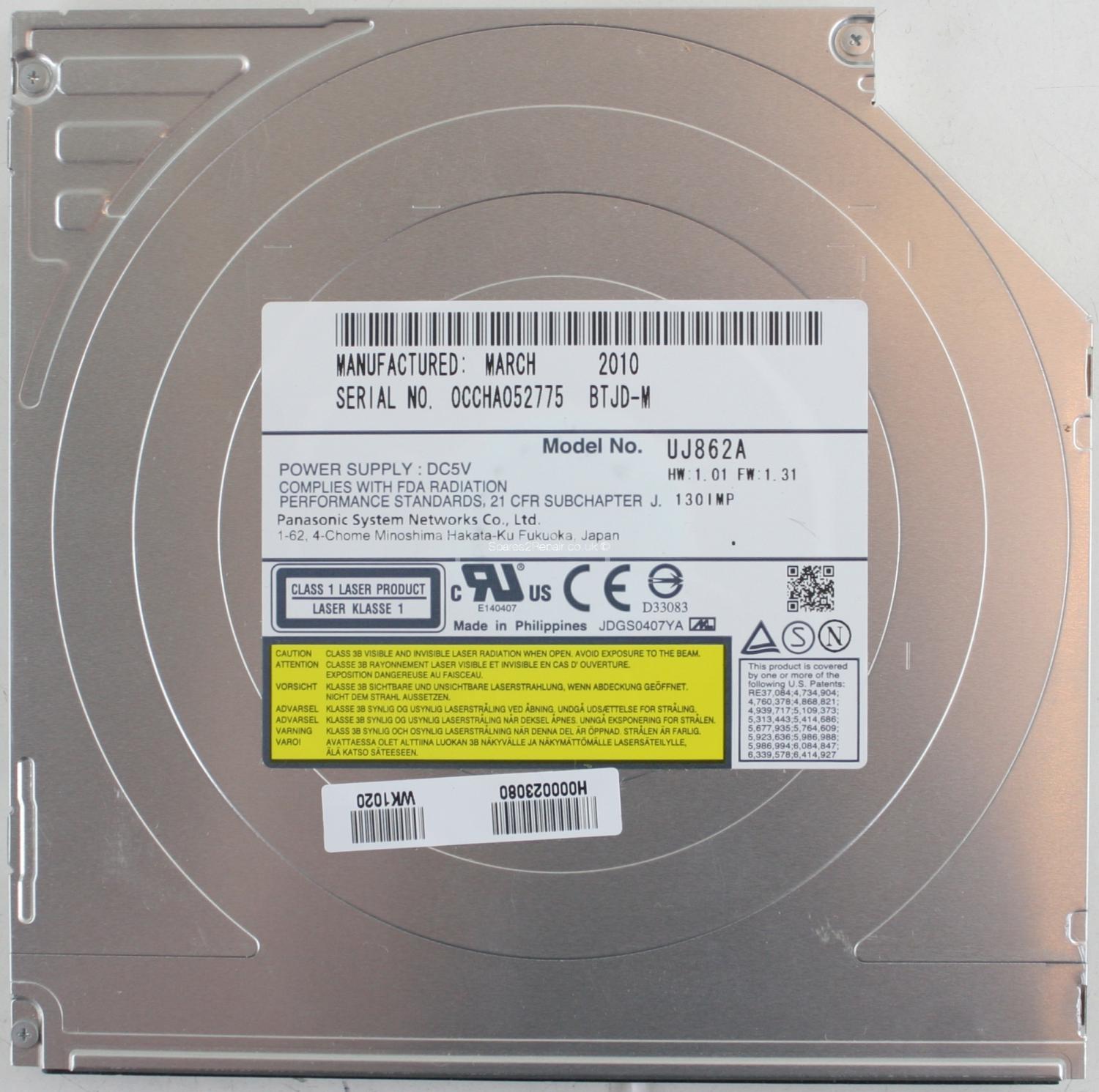 Panasonic Communication Co - DVD-RW - UJ862A - SATA