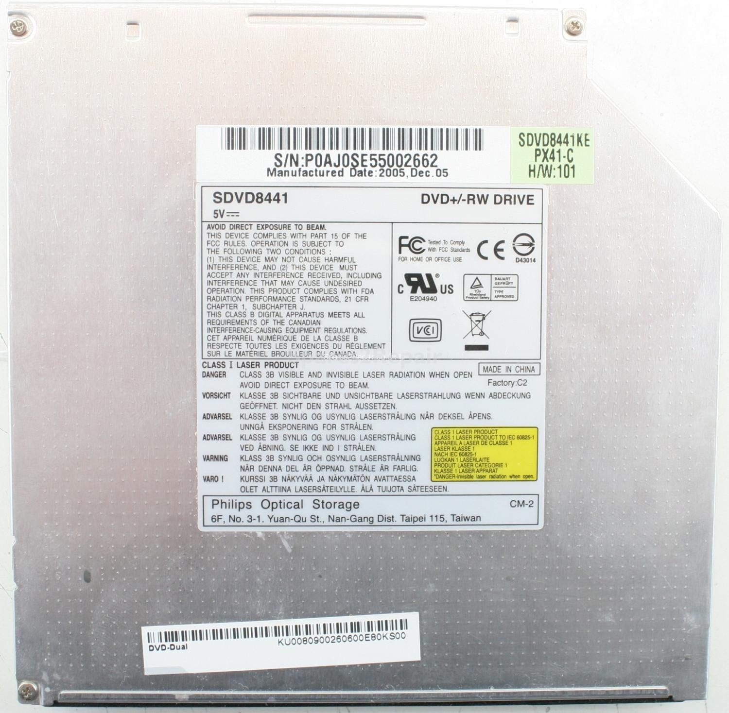 Philips Optical Storage - DVD-RW - SDVD8441 - PATA