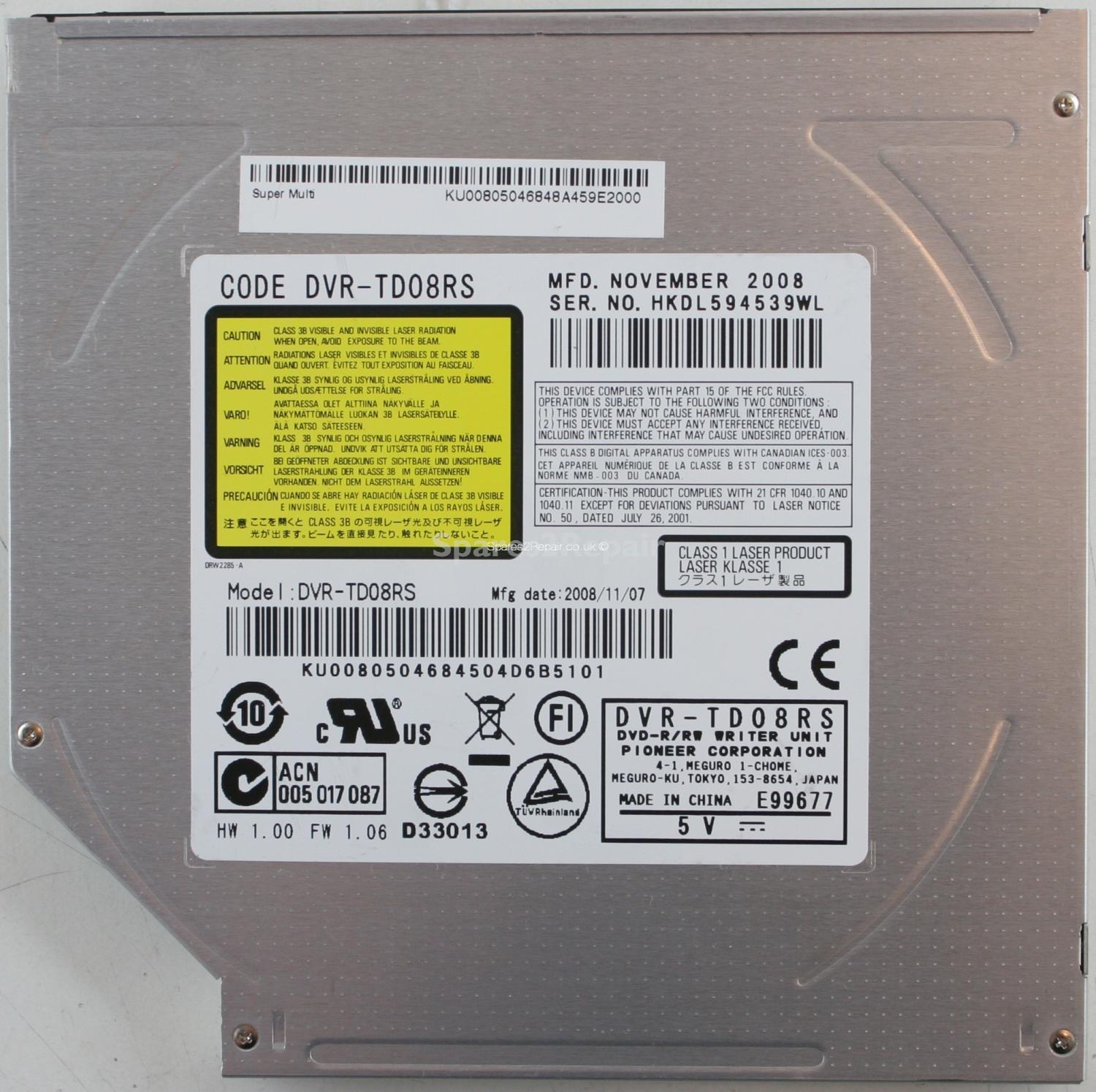 Pioneer - DVD-RW - DVR-TD08RS - SATA